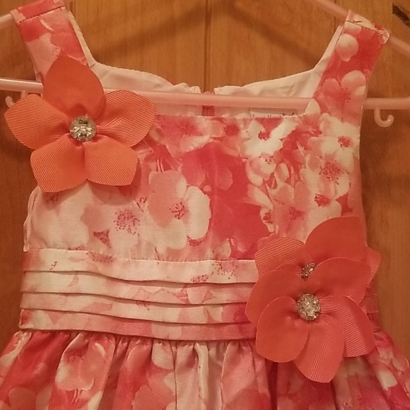 Fancy toddler dress pink floral (3T) - Picture 2 of 7